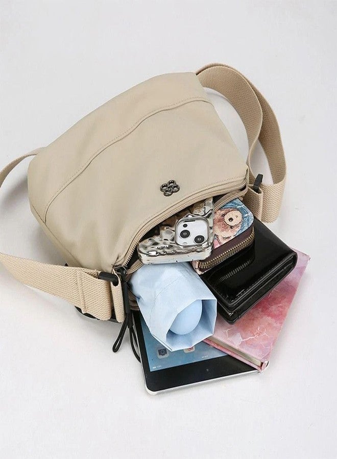 Jenibri 1Pack, Crossbody Bag, Solid Color Multiple Pockets Women Shoulder Trendy Soft Nylon Cloth Handbag, Lightweight Shoulder Bag Adjustable Shoulder Strap Casual Bag for Shopping. MULTICOLOR - Image 4
